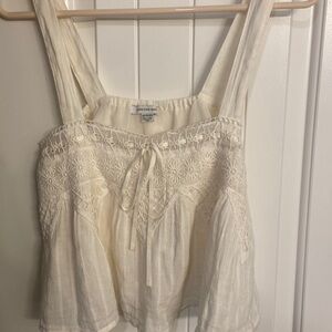 The Summer I Turned Pretty || American Eagle Off White Crop Tank